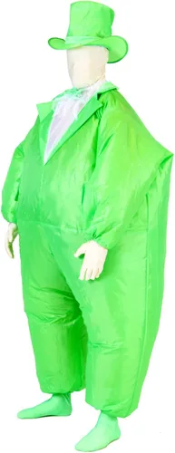 Vista 3 de Disfraz inflable de traje esmoquin, Adulto, Verde