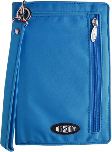 Vista 2 de Big Skinny MyPhone - Cartera delgada con bloqueo RFID para mujer, tamaño grande, con capacidad para hasta 20 tarjetas, azul océano