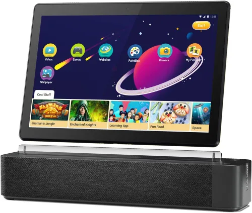 Vista 4 de Lenovo Smart Tab M10 HD Tablet Android de 10.1 pulgadas de 16 GB con base de carga habilitada para Alexa incluida, Android Pie, ZA510007US, negro