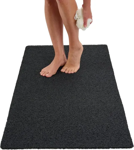 Vista 130 de Enkosi Alfombra de ducha antideslizante Loofah para suelos de ducha, bañera, baños, zonas húmedas, alfombrilla de baño acolchada con agujeros