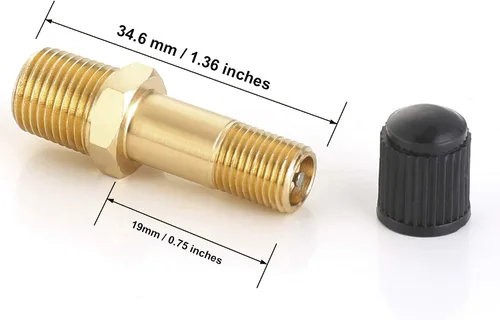 Vista 3 de Hromee Válvula de tanque de aire 1/8 "MNPT, válvula de llenado de latón de 4 piezas con tapas, usando con tanque de aire comprimido