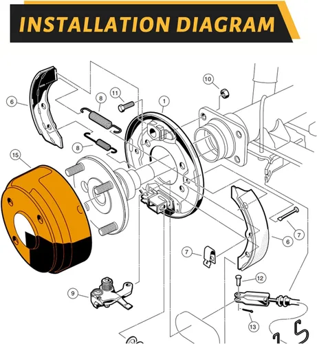Vista 5 de CLUBRALLY Golf Cart Brake Drum/Hub Kit, Applicable to Yamaha G1, G22, G29 1978-Up Gas or Electric Golf Cart, OEM#JW8-G6521-00-00