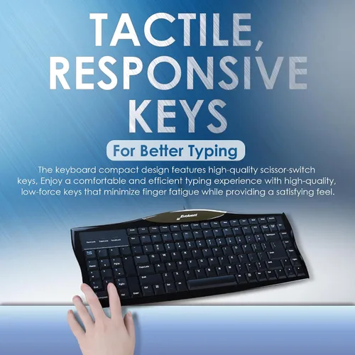 Vista 3 de Evoluent R3K - Teclado derecho de alcance reducido con conexión USB con cable y teclas de tacto suave, color negro