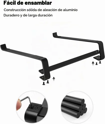 Vista 2 de Thibault - Soporte de aluminio para laptop para escritorio - Diseño ergonómico de enfriamiento - Compatible con MacBook Air