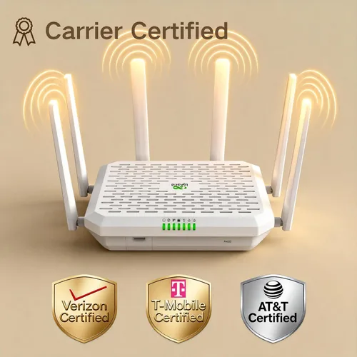 Vista 7 de InHand FWA02 5G Router Wi-Fi 6 (DL 4.76Gbps) Solución de red segura y administrada en la nube dual de 2.5G para el hogar, RV y negocios