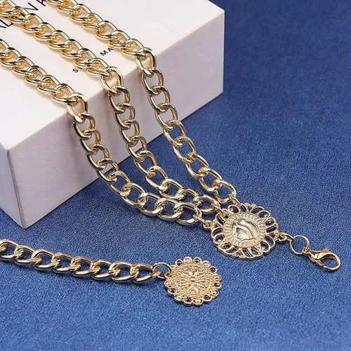 Vista 4 de Suyi Chain Belts for Women Waist Chain Belt Multilayer Body Belly Chain