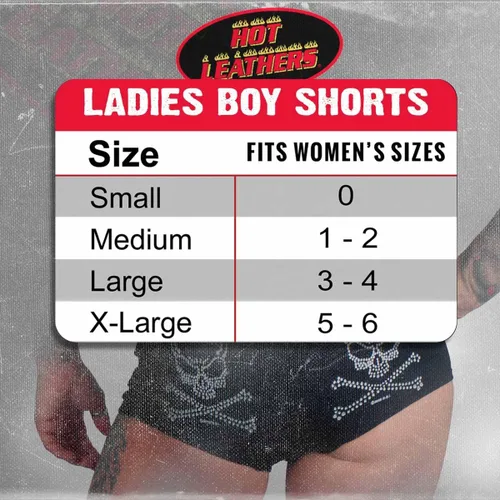 Vista 4 de Hot Leathers culote negro con inscripción "Spank me" para mujer