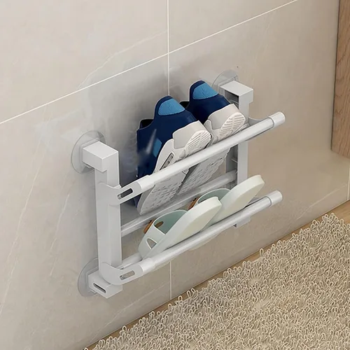 Vista 4 de Zapatero de pared, zapatero plegable, zapatero para entrada, zapatero oculto para entrada (color A, tamaño: 11.8 in)