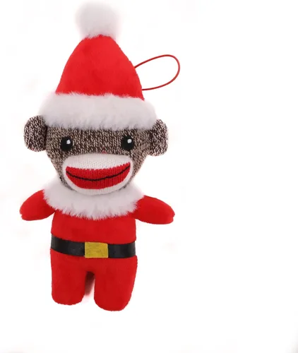 Vista 11 de Plushland Juguetes de peluche de Navidad, lindo calcetín suave Sockiez mono decoración de árbol de Navidad, bonito regalo de Navidad, adorno