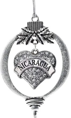 Vista 249 de Inspired Silver Adornos festivos de dije de corazón pave de plata con circonitas cúbicas