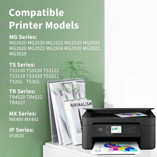 Vista 2 de 245XL 246XL - Paquete combinado de cartuchos de tinta de repuesto para Canon 245XL 246XL PG-245XL CL-246XL para impresora Canon Pixma TS202 TS3122