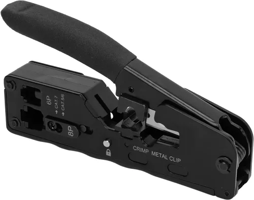 Vista 8 de Herramienta de crimpado Ethernet Crimpadora Pasa a través de Ethernet Crimper para RJ11 RJ12 Cat5 Cat6 Cat7