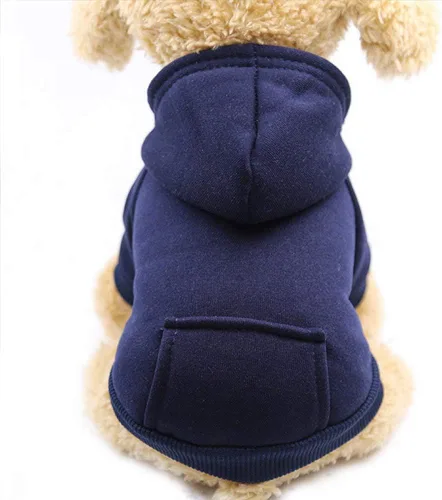 Vista 6 de Jecikelon Sudadera con capucha para perro de invierno con bolsillos, ropa cálida para perros pequeños, abrigo de Chihuahua, ropa de cachorro y gato