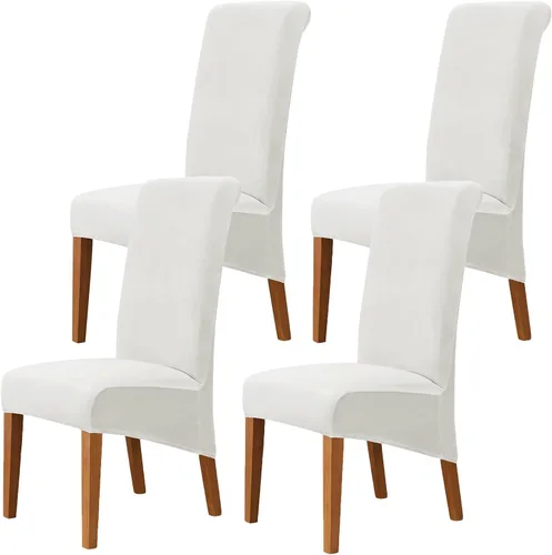 Vista 57 de Juego de 2 fundas de terciopelo para sillas de comedor, color beige, fundas elásticas para sillas de comedor y cocina, reutilizables, protector
