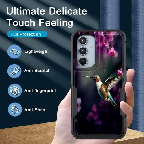 Vista 518 de Funda para Galaxy A14 5G, resistente de doble capa híbrida de policarbonato duro, goma suave, a prueba de golpes, funda protectora resistente