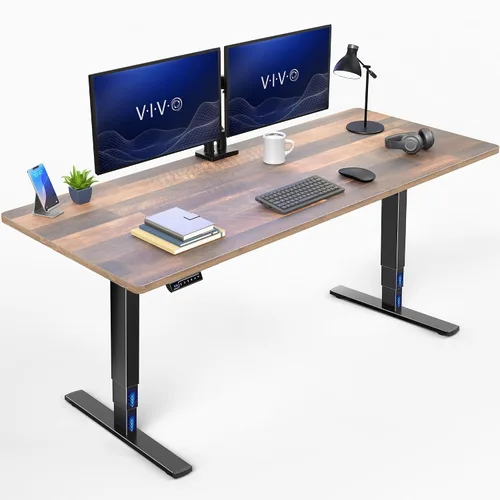 Vista 28 de VIVO - Escritorio eléctrico de pie de 71 x 30 pulgadas con marco de bambú real, ajuste de pantalla táctil, soporte de marco de 176 lb, serie 2E