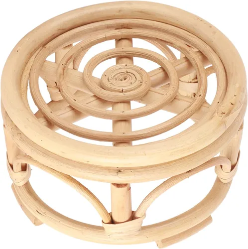Vista 8 de Soporte para plantas de interior de ratán, 4 soportes de ratán de mimbre para patio (15.0 x 5.9 x 8.3 in)