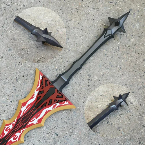 Vista 5 de Espada ancha de escala de dragón de anime de 49.2 pulgadas para cosplay