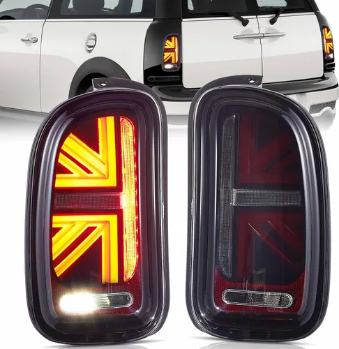Vista 10 de Ensamble de luces traseras VLAND Compatible con BMW Mini R50 R52 R53 2001-2006, lámpara trasera Union Jack con DRL dinámico, luz trasera con señal