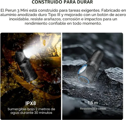 Vista 9 de OLIGHT Perun 3 mini linterna frontal LED de 1250 lúmenes, linterna frontal recargable con opción de luz roja, perfecta para trabajar, senderismo