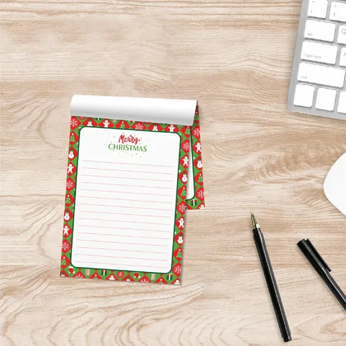 Vista 6 de easykart labels Bloc de notas de Navidad con temática de invierno Blocs de notas navideños, 200 hojas - 4 diseños, 4.0 x 5.5 pulgadas