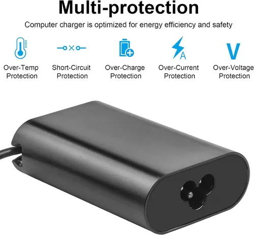 Vista 3 de Cargador de portátil USB C de 65 W y 45 W para Dell USB C, Dell XPS 12, XPS 13, Latitude 3540 5420 5430 5440 5450 5520 5530 5540 5550 7400 7410 7420