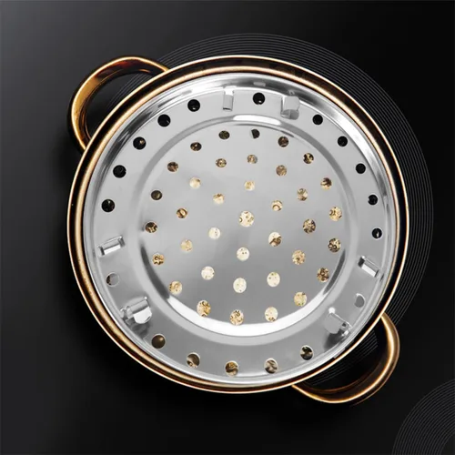 Vista 6 de 2pcs round Stainless Steel Steam Rack with Detachable Legs Polished Silver Finish, Stable Tripod Structure, for Pressure Cooker Use and Electric