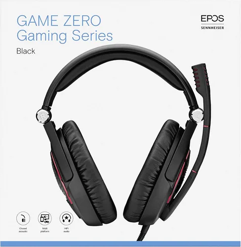 Vista 10 de Sennheiser G4me Zero auriculares para videojuegos de PC, negro rojo (Black wRed)