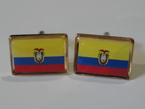 Vista 3 de Gemelos con bandera de Ecuador, alfileres de solapa, barras de corbata, pendientes, joyas y accesorios