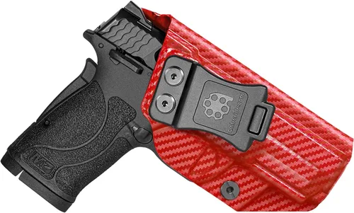 Vista 10 de Amberide IWB Kydex Holster for Smith & Wesson M&P 380 Shield EZ, Concealed Carry, No Optic/No Laser, Adjustable Cant, Posi-Click Retention, Made in