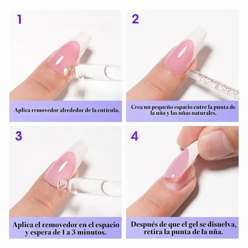 Vista 7 de Gellen Removedor de pegamento de uñas, pegamento de gel suave sin acetona Removedor de pegamento para uñas de 1.4 fl oz