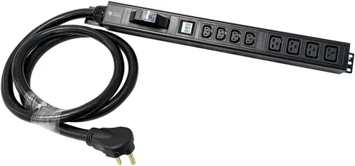 Vista 4 de protección contra sobretensiones, medido, entrada básica 220v/50a, entrada L6-50P, (4-C13 y 4C19), tomas de corriente, montaje en rack vertical