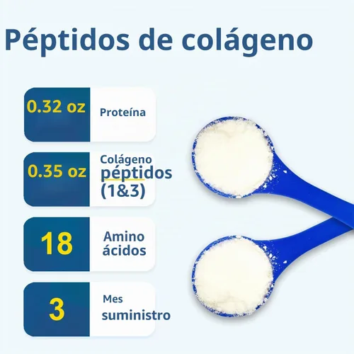 Vista 3 de Zammex Péptidos de colágeno en polvo sin sabor 60+90 porciones