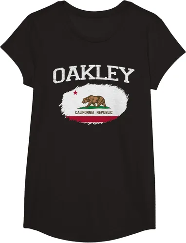 Vista 3 de OAKLEY CA CALIFORNIA Flag Vintage USA Sports Hombre Mujer Camiseta, Negro