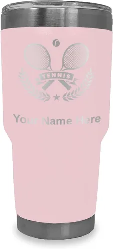 Vista 15 de LaserGram Personalized 20oz Tumbler, Tennis Rackets (Black) Engraved Gift for Tennis Players, Vacuum Insulated Stainless Steel, Laser Engraved