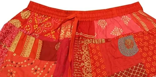 Vista 2 de Ethinic Craft Hub - Pantalones cortos unisex bohemios, hippie, de rayón, para festivales, talla única, cintura elástica, cómodos pantalones cortos