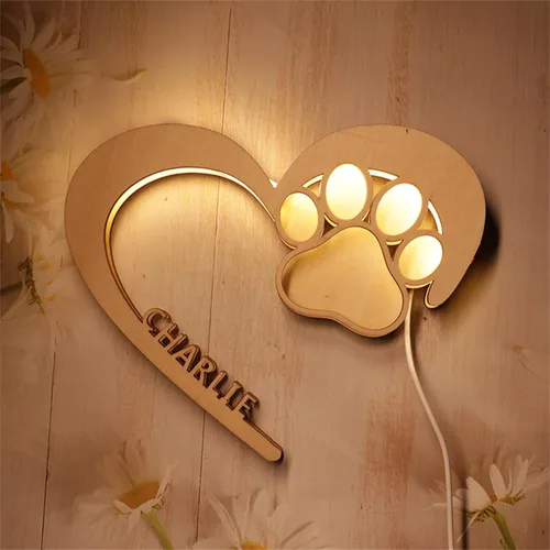 Vista 10 de Luz nocturna acrílica personalizada con foto de mascota, lámpara acrílica personalizada con nombre de perro, lámpara de hueso de foto de perro