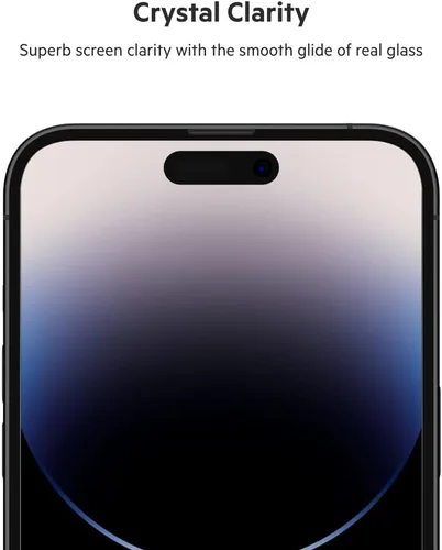 Vista 3 de Belkin TemperedGlass - Protector de pantalla para iPhone 14 Pro Max, accesorios para iPhone 14 Pro, fácil aplicación con bandeja guía