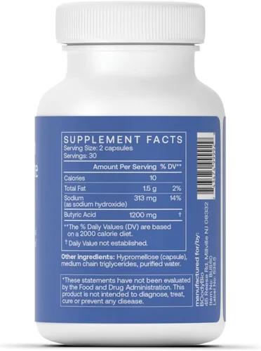 Vista 2 de BodyBio Butirato - Postbiótico para la Salud Intestinal, Apoyo Digestivo, Alivio de Hinchazón, Gases y Estreñimiento, Reparación de Intestino