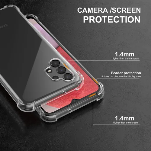 Vista 4 de USTIYA Funda para Samsung Galaxy A13 4G Clear TPU Cuatro Esquinas Cubierta Protectora Transparente Suave Funda