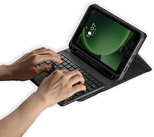 Vista 3 de Funda inalámbrica con teclado Bluetooth para Samsung Galaxy Tab Active 3/Active 5 (SM-X300/X306B/T570/T575N) con soporte para bolígrafo integrado