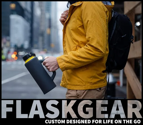 Vista 4 de Grab & Go Handle - Funda de silicona compatible con Hydro Flask, ThermoFlask, Takeya, Simple Modern y otras botellas de agua aisladas de 40 onzas