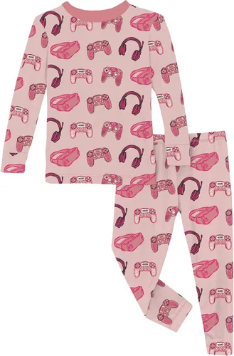 Vista 31 de KicKee Pants Conjunto de pijama de manga larga con estampado de piezas