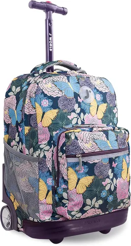 Vista 36 de J World Sunrise Kids - Mochila con ruedas para niñas y niños. Mochila con ruedas para la escuela, Aurora, 18 pulg