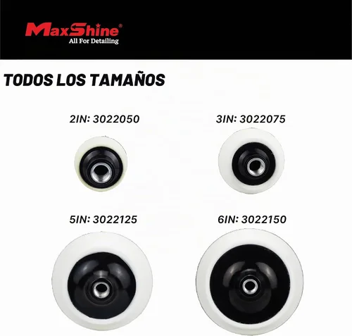 Vista 3 de Maxshine 2" Juego Universal Profesional de Almohadillas Giratorias para Pulidor – Placa de Alto Rendimiento de 50mm con Rosca de 5/8" – Compatible
