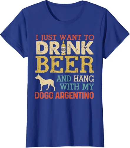 Vista 8 de Dogo Argentino - Camiseta vintage divertida para colgar con perro, Negro