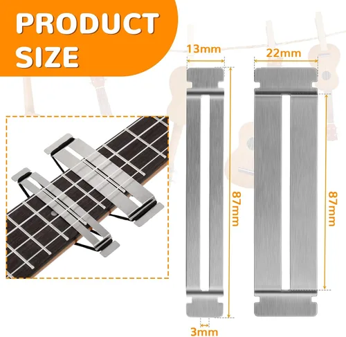 Vista 2 de Boao 3 juegos de protector de traste de guitarra, guardias de diapasón, protector de diapasón de acero inoxidable, protector de traste de guitarra