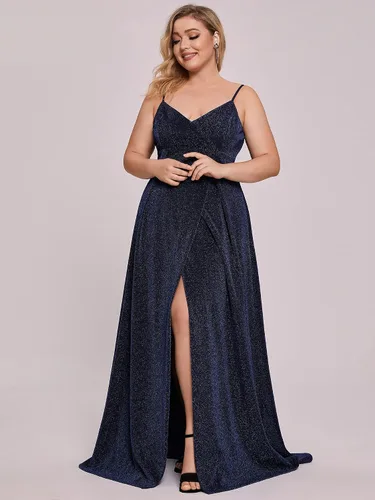 Vista 3 de Ever-Pretty Plus 50120 - Vestidos de noche para mujer, con abertura lateral y purpurina