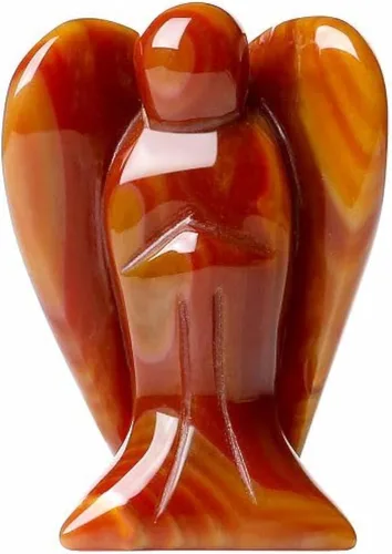 Vista 22 de YATOJUZI Estatua de ángel de obsidiana negra de 5 cm decorativa con cristales curativos de Reiki, piedra natural pulida tallada a mano, figuritas