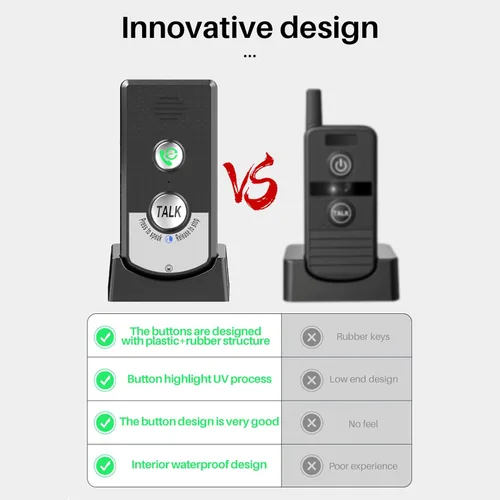 Vista 4 de Intercomunicadores inalámbricos para el hogar, 4,921.3 ft, 2 métodos de carga, sistema de intercomunicador inalámbrico de largo alcance, timbre